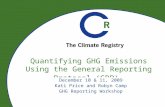 Quantifying GHG Emissions Using the General Reporting Protocol (GRP) December 10 & 11, 2009 Kati Price and Robyn Camp GHG Reporting Workshop.