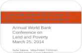 Annual World Bank Conference on Land and Poverty March 25, 2014 Suha Satana Mika-Petteri Törhönen, Aanchal Anand Gavin Adlington Economic Impact of 20.