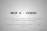 MESP 4 – VIDEOS A collection of video links to support the teaching and learning of Physical Education National 4 - New Higher Version 1.1.