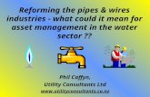Reforming the pipes & wires industries - what could it mean for asset management in the water sector ?? Phil Caffyn, Utility Consultants Ltd .
