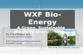 1 Xu Fei (Philip) Wu Chairman and Chief Scientist W&Y Environmental International Inc. Waterloo, Canada March 28, 2012; Kharkov, Ukraine WXF Bio-Energy.
