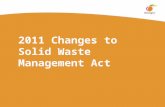 2011 Changes to Solid Waste Management Act. Solid Waste Stats (FY10) 11.95 million tons disposed in MSW landfills ▪16.5% of waste disposed in MSWs is.