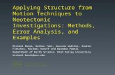 Applying Structure from Motion Techniques to Neotectonic Investigations: Methods, Error Analysis, and Examples Michael Bunds, Nathan Toké, Suzanne Walther,
