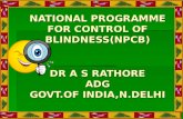 NATIONAL PROGRAMME FOR CONTROL OF BLINDNESS(NPCB) DR A S RATHORE ADG GOVT.OF INDIA,N.DELHI.