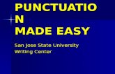 PUNCTUATION MADE EASY San Jose State University Writing Center.