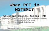 Www.metcardio.org When PCI in NSTEMI? Giuseppe Biondi Zoccai, MD Department of Medico-Surgical Sciences and Biotechnologies Sapienza University of Rome.