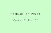 Methods of Proof Chapter 7, Part II. Proof methods Proof methods divide into (roughly) two kinds: Application of inference rules: Legitimate (sound) generation.