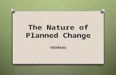 The Nature of Planned Change HRDMAN6. O The pace of global, economic, and technological development makes change an inevitable feature of organizational.