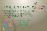 7 The ENTHYMEME Arguments from SiGNS, PROBABiLiTiES, & CiRCUMSTANCE.