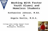 Working With Foster Youth Alumni and Homeless Students Kathaerine Johnson, M.Ed. & Angela Dostie, M.B.A. College Goal Sunday Annual Forum May 23 – 26,