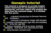 Genepix tutorial This tutorial is designed to provide helpful advice about how to use Genepix to scan a microarray, and then collect and analyze the data.