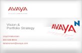 Vision & Portfolio Strategy Lloyd Halvorsen 303 538 8815 lahalvorsen@avaya.com.