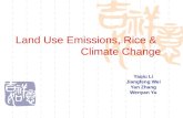 Land Use Emissions, Rice & Climate Change Yaqiu Li Jiangfeng Wei Yan Zhang Wenyan Yu.