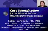 Case Identification for the Missouri Perinatal Hepatitis B Prevention Program Libby Landrum, RN, MSN Viral Hepatitis Prevention Manager Bureau HIV, STD,