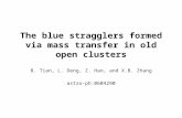 The blue stragglers formed via mass transfer in old open clusters B. Tian, L. Deng, Z. Han, and X.B. Zhang astro-ph:0604290.