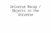 Universe Recap / Objects in the Universe. Universe / Gravity Recap Which planet has the lowest gravity? Pluto (Dwarf Planet) Which planet has the highest.