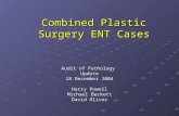 Combined Plastic Surgery ENT Cases Audit of Pathology Update 18 December 2004 Harry Powell Michael Beckett David Oliver.