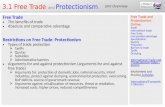 3.1 Free Trade and Protectionism Unit Overview Free Trade The benefits of trade Absolute and comparative advantage Restrictions on Free Trade: Protectionism.