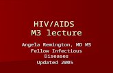 HIV/AIDS M3 lecture Angela Remington, MD MS Fellow Infectious Diseases Updated 2005.