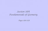 Section 10A Fundamentals of Geometry Pages 604-620.