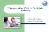 Marwa A. Khairy Lecturer of Anesthesia Preoperative Visit to Pediatric Patients.
