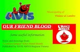 1 OUR FRIEND BLOOD Some useful information Municipality of Vedano al Lambro Texts and drawings from “L’amico Sangue” (Our friend blood) Published by AVIS.