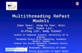 SICSA student induction day, 2009Slide 1 Multithreading RePast Models Alex Voss 1, Jing-Ya You 2, Eric Yen 2, Simon Lin 2, Ji-Ping Lin 3, Andy Turner 4.