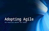 Adopting Agile THE PRACTICES BEHIND THE THEORY. Agile Manifesto Individuals and interactions over process and tools Working software over comprehensive.