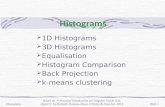 Histograms  1D Histograms  3D Histograms  Equalisation  Histogram Comparison  Back Projection  k-means clustering Histograms Based on A Practical.