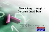 © 2006 J.Bringas, DMD, DDS, MS Working Length Determination Presented by: Josef Ma. Karlos S. Bringas, D.M.D., D.D.S., M.S. Department of Endodontics.