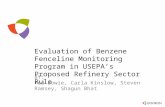 Evaluation of Benzene Fenceline Monitoring Program in USEPA’s Proposed Refinery Sector Rule BY: Ted Bowie, Carla Kinslow, Steven Ramsey, Shagun Bhat.