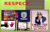 RESPECT What does it mean to you? What does it mean to others?