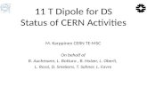 11 T Dipole for DS Status of CERN Activities M. Karppinen CERN TE-MSC On behalf of B. Auchmann, L. Bottura, B. Holzer, L. Oberli, L. Rossi, D. Smekens,