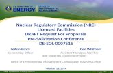 Www.energy.gov/EM 1 Nuclear Regulatory Commission (NRC) Licensed Facilities DRAFT Request For Proposals Pre-Solicitation Conference DE-SOL-0007515 LeAnn.
