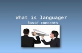 What is language? Basic concepts. What is language? With a partner, try to come up with a definition of what language is!