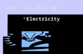 Unit 4 Ch 20.3 Ppt  Electricity Electricity A.Electric Charge B.1. Static electricity is the accumulation of excess electric charges on an object. a.