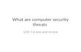 What are computer security threats Unit 7 p one and m one.
