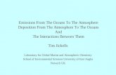 Emissions From The Oceans To The Atmosphere Deposition From The Atmosphere To The Oceans And The Interactions Between Them Tim Jickells Laboratory for.