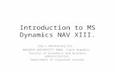 Introduction to MS Dynamics NAV XIII. Ing.J.Skorkovský,CSc. MASARYK UNIVERSITY BRNO, Czech Republic Faculty of economics and business administration Department.