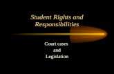 Student Rights and Responsibilities Court cases and Legislation.
