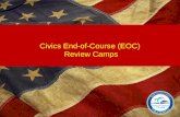 Civics End-of-Course (EOC) Review Camps. Civics EOC 30% of the student's final course grade & 100 Points towards “School Grade” What does this mean? If.