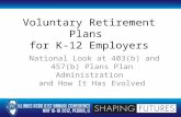 Voluntary Retirement Plans for K-12 Employers National Look at 403(b) and 457(b) Plans Plan Administration and How It Has Evolved.