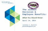 The Windsor Decision & Employee Benefits: What You Should Know April 24, 2014 Jonathan D. Karelitz jkarelitz@seyfarth.com.