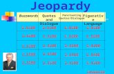 Jeopardy Buzzwords Quotes and Dialogue Punctuating Quotes/Dialogue Figurative Language Q $100 Q $200 Q $300 Q $400 Q $500 Q $100 Q $200 Q $300 Q $400.