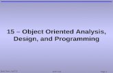 Mark Dixon, SoCCE SOFT 131Page 1 15 – Object Oriented Analysis, Design, and Programming.