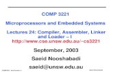 COMP3221 lec24-linker-I.1 Saeid Nooshabadi COMP 3221 Microprocessors and Embedded Systems Lectures 24: Compiler, Assembler, Linker and Loader – I cs3221.