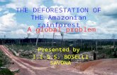 THE DEFORESTATION OF THE Amazonian rainforest Presented by I.I.S.S. BOSELLI SAVONA A global problem.