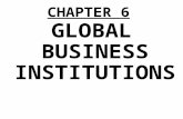 CHAPTER 6 GLOBAL BUSINESS INSTITUTIONS. Global Business Institutions PRISMS 1.Private vs. community capitalism 2.GGOs vs. NGOs 3.Godzillas vs. Tigers.