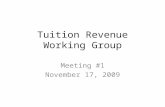 Tuition Revenue Working Group Meeting #1 November 17, 2009.