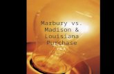 Marbury vs. Madison & Louisiana Purchase. Marbury vs. Madison (What you have to know) Judicial Review – The Supreme Court has the authority to check the.